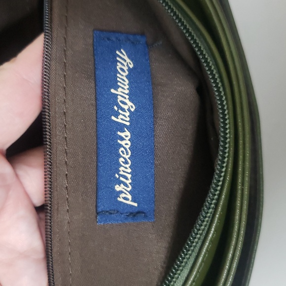 Princess Highway Satchel Bag Green Brown Adjustable Strap Shoulder Faux Leather - Picture 9 of 17